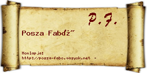 Posza Fabó névjegykártya